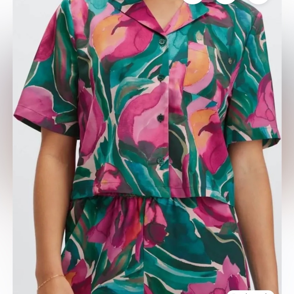 Fabletics | Floral two‎ piece summer pajama set (small top/medium bottom) - Picture 2 of 10